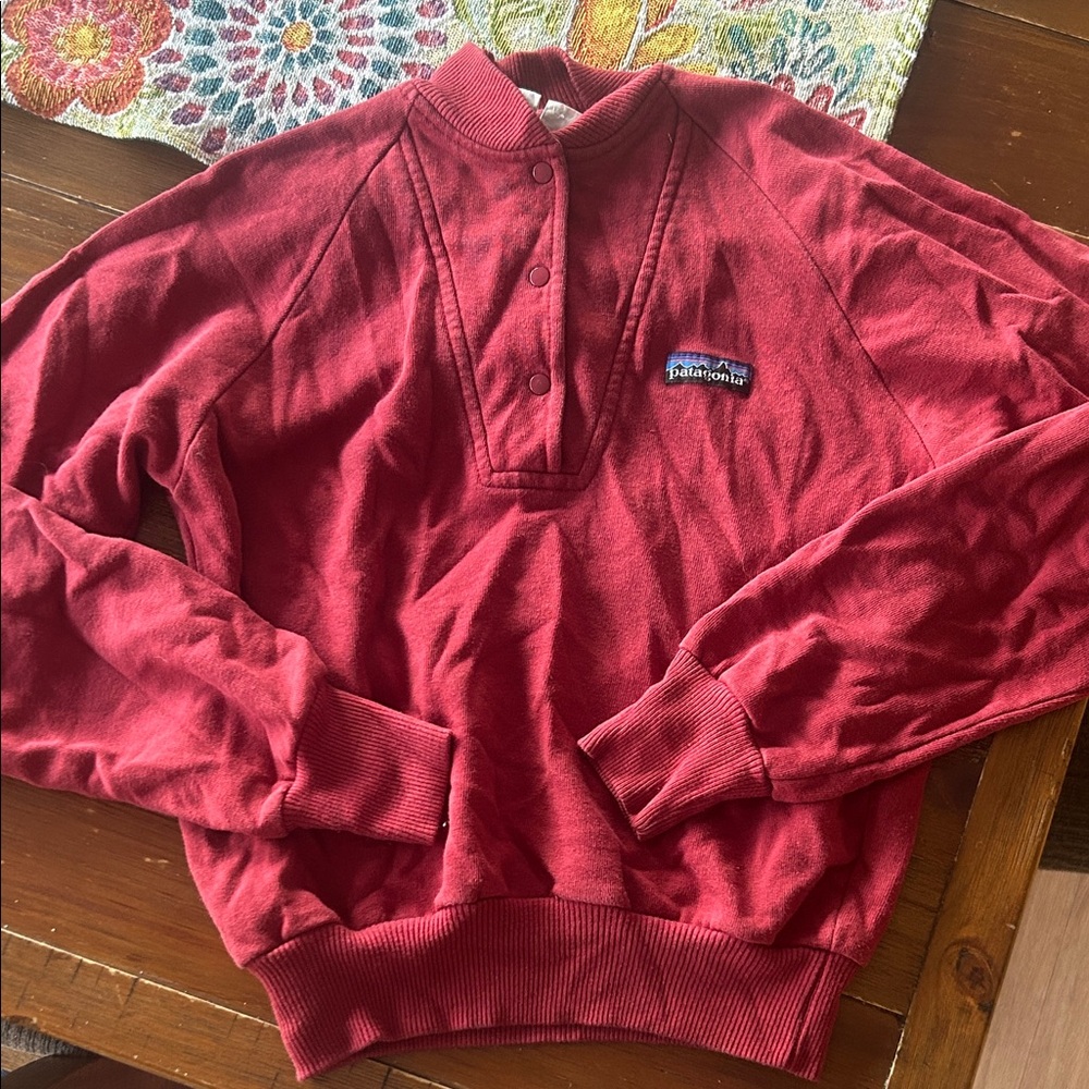 Patagonia youth Crimson Snap-Placket Crewneck Sweatshirt